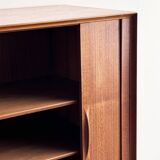 Large Danish Mid-Century Modern Teak Sideboard with Tambour Doors by Arne Vodder for Sibast