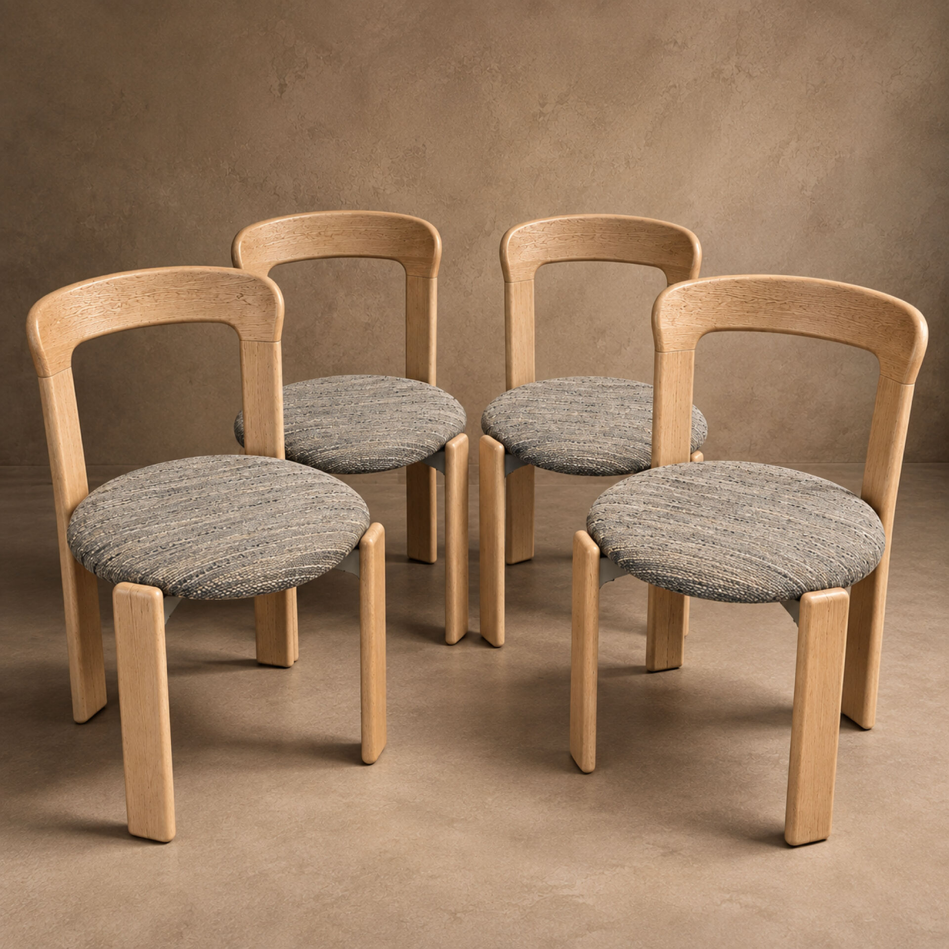Set of 4 Bruno Rey model 3300 chairs.