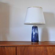 Glazed ceramic table lamp from Valholm, Denmark