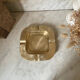 Vintage square brass ashtray