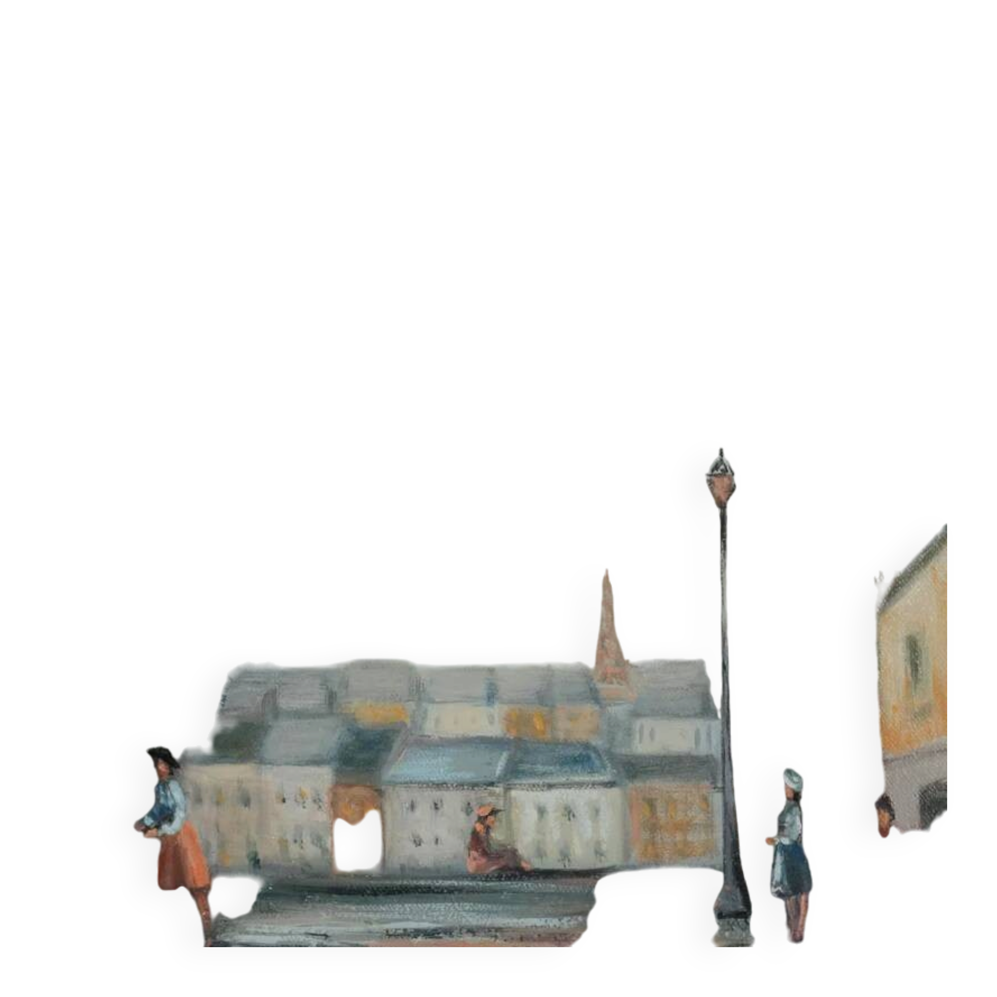 Michel Pabois: Paris, view over the rooftops, original oil on canvas signed.
