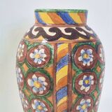 Vintage italian vase 1950 ceramic with floral decor signed b 1449 italy 50s 1950s