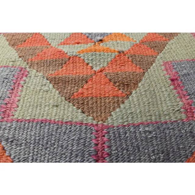 1970s Turkish Oushak Handmade Wool Cotton Orange Area Rug 91x305