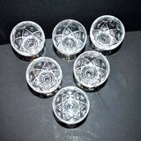 Set of 6 vintage cut crystal water glasses Saint-Louis or Lemberg? 13cm