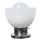 Table lamp in transparent white Murano glass, Mazzega, Italy, 1970.