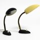 Pair of small 1950s metal table lamps with goosenecks by Gebrüder Cosack