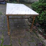 Table basse en marbre et laiton style Louis XV