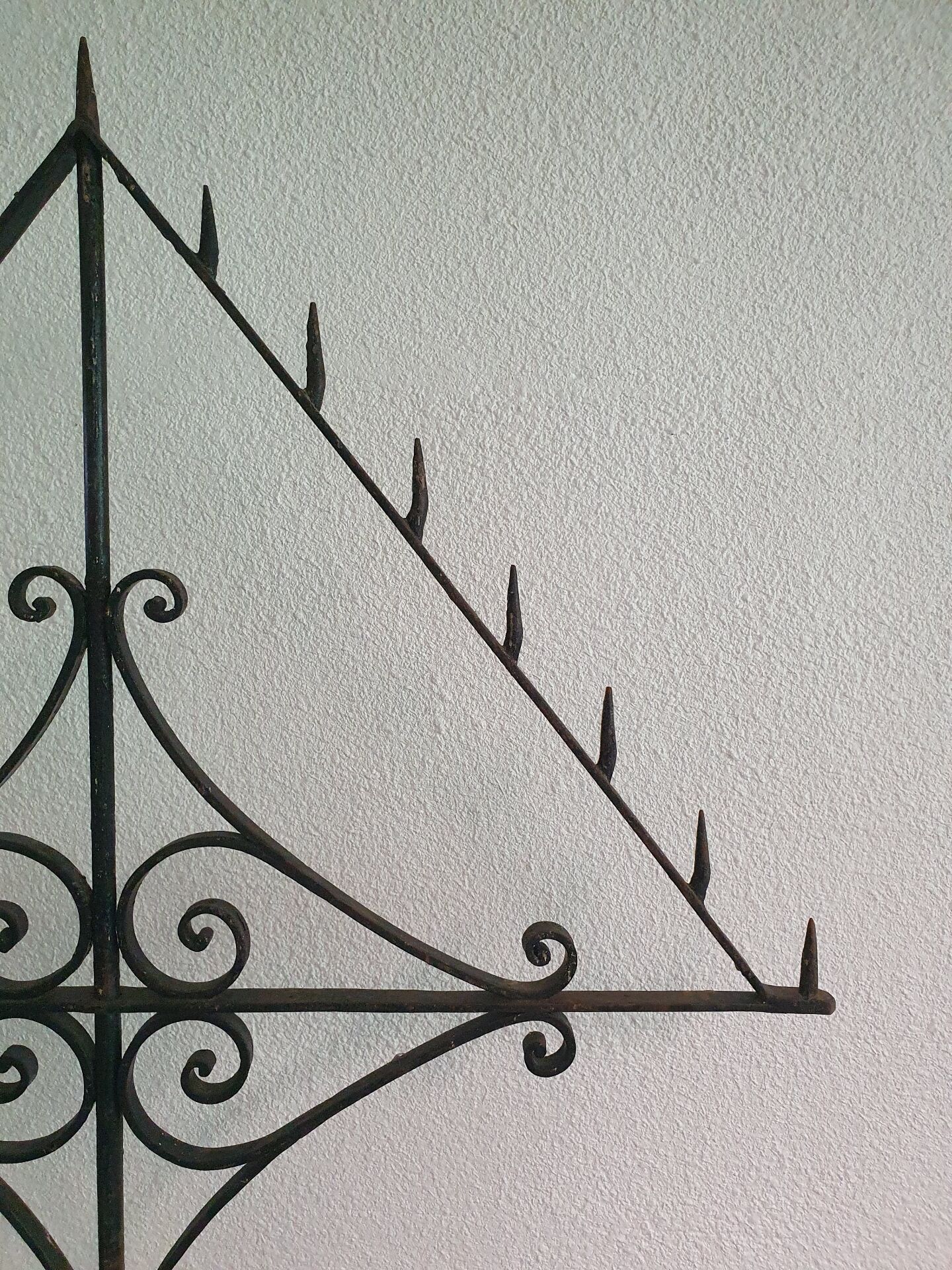 Antique church candlestick in wrought iron – 19th century
