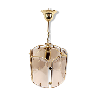 Vintage smoked glass suspension