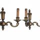 Set of brass wall lamps, Poland, 1950s