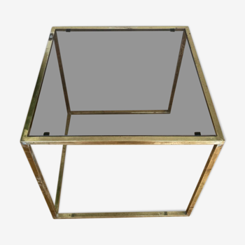 Brass side table with smoked glass top 1960s/70s