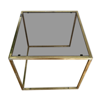 Brass side table with smoked glass top 1960s/70s
