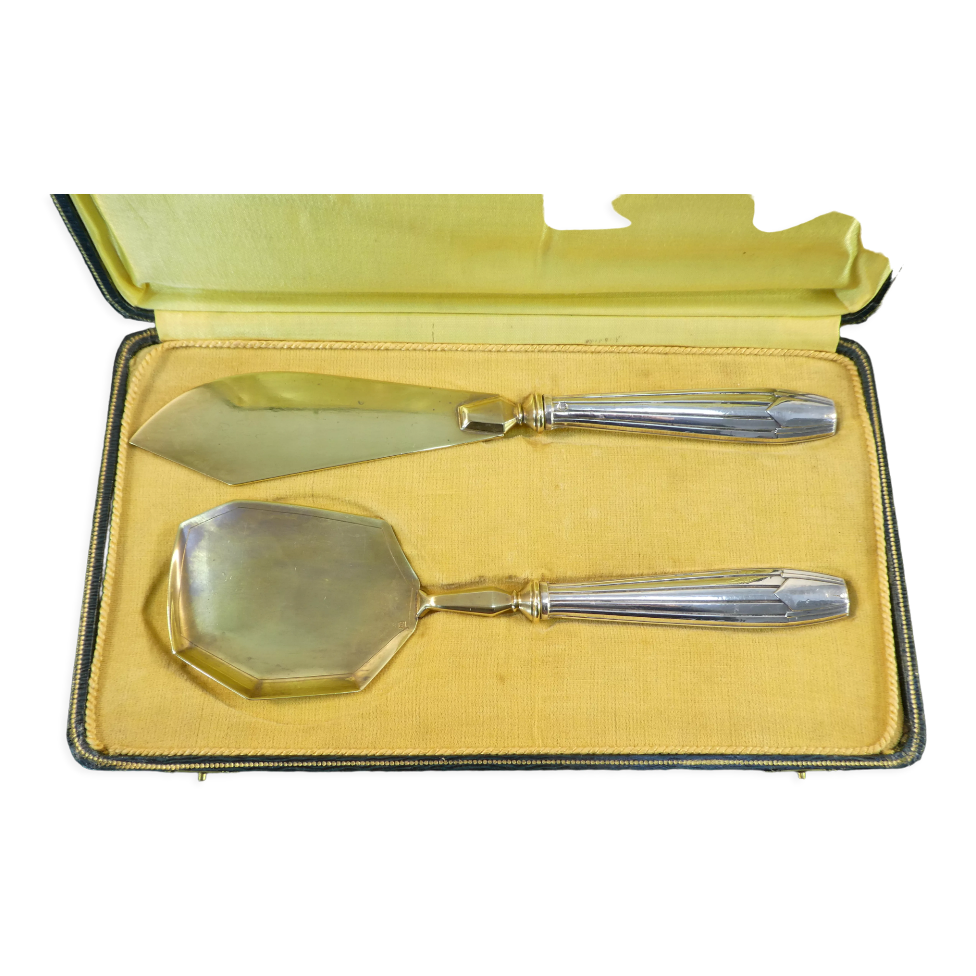 Cutlery with cake trays in silver minerva filled art deco