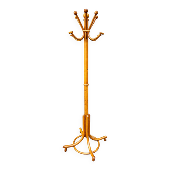 Antique curved wood parrot coat rack in Viennese style