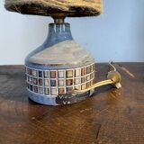 Ceramic lamp Vallauris Old Mill year 60 lampshade rope