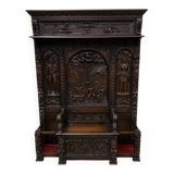 Antique impressive wardrobe with bench trunk.