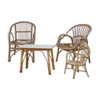4-piece rattan lounge set