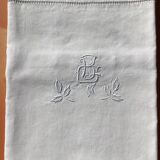 BG leaves embroidered linen pillowcase