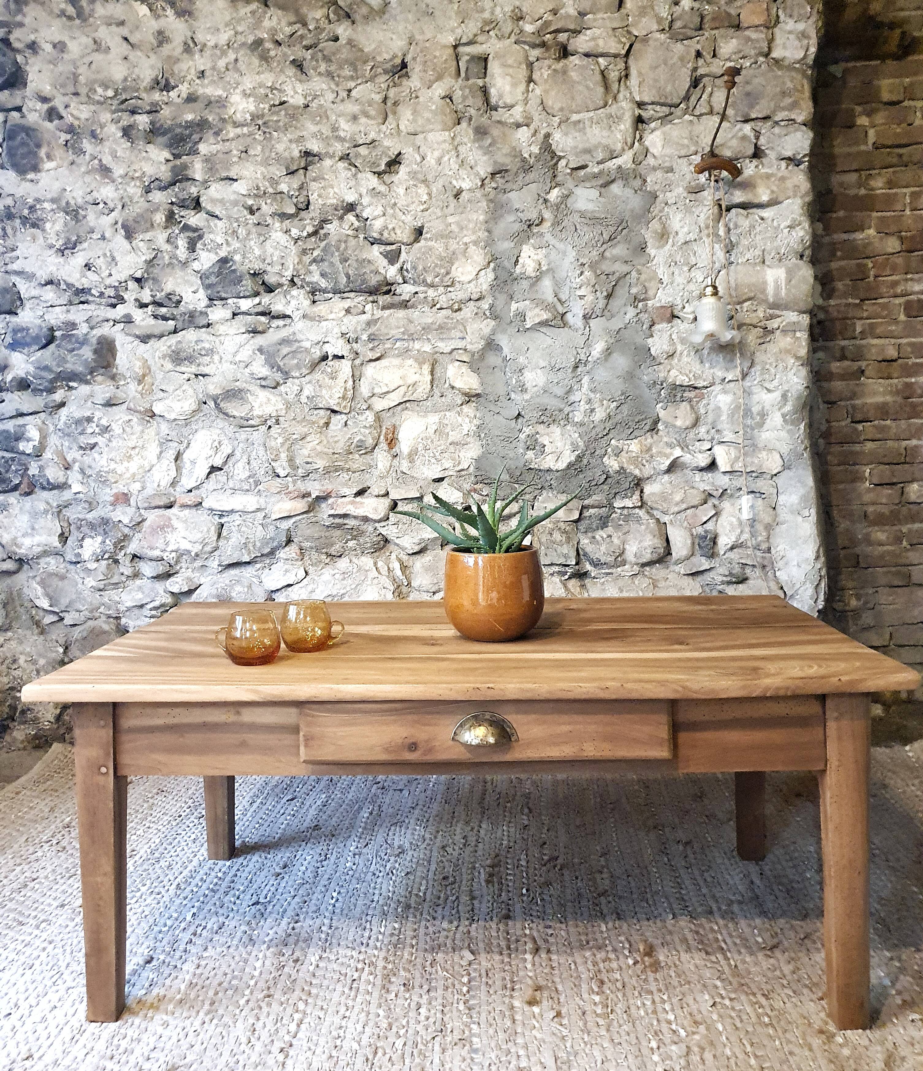 Old coffee table in solid wood