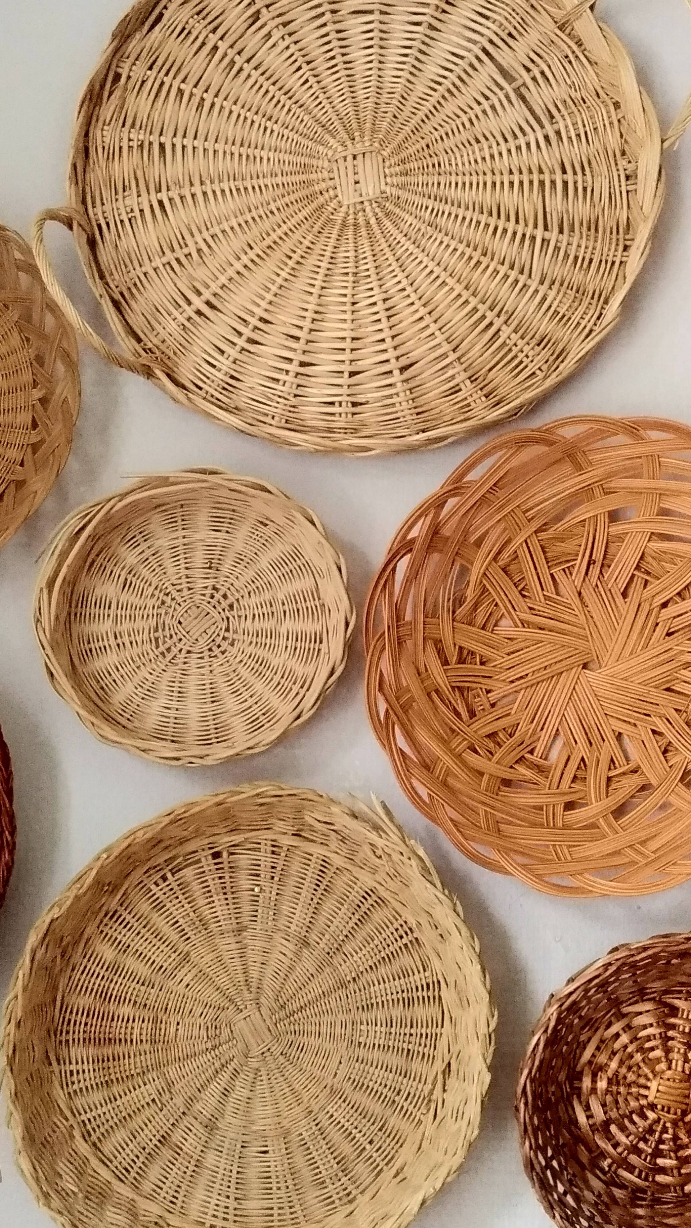 Composition of Vintage rattan baskets
