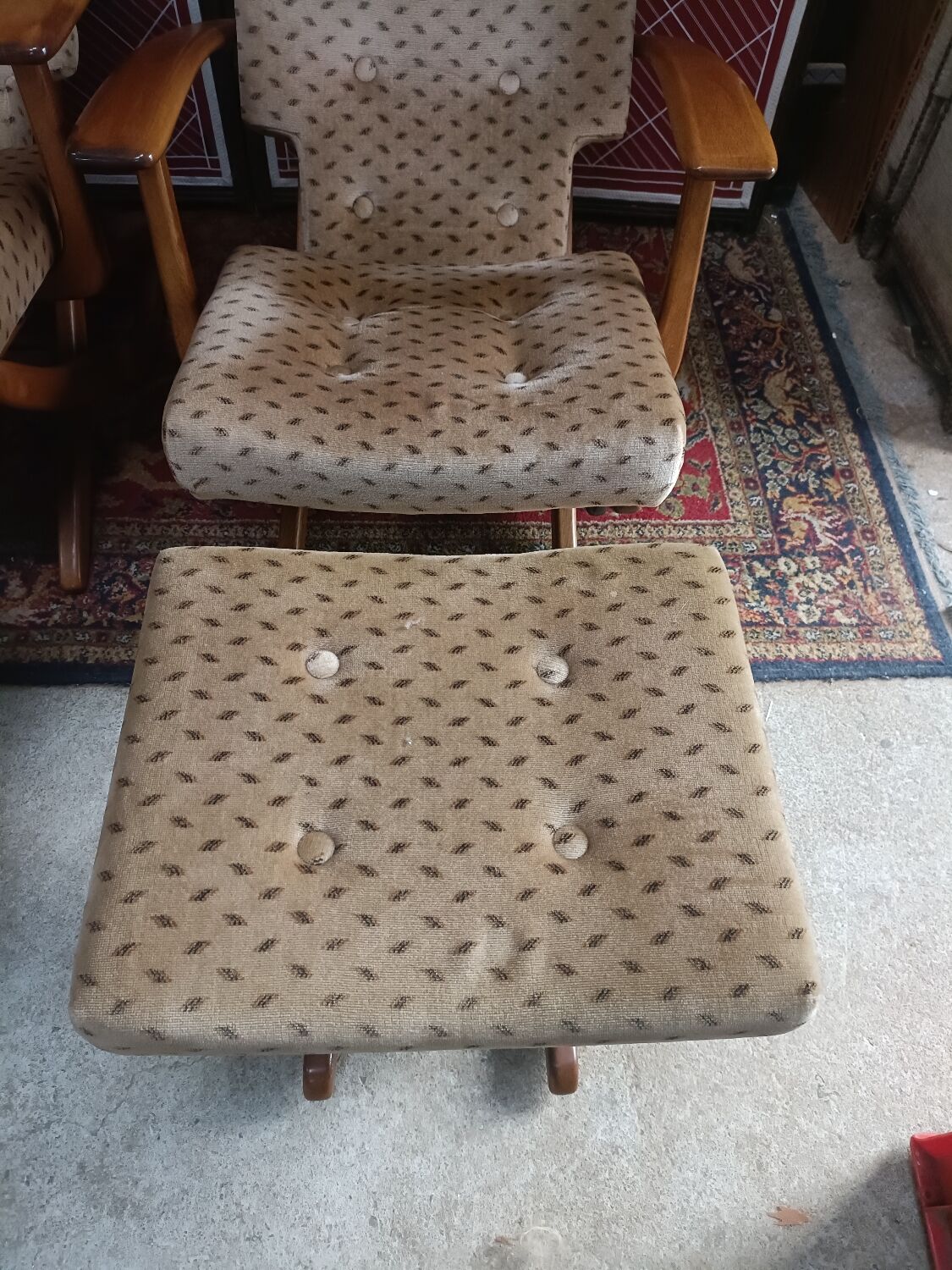 Pair of armchairs with ottomans, Polyconfort from Poly X, France