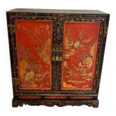 Cabinet Laqué à Décors Chinoisants, France, Art Déco, vers 1940