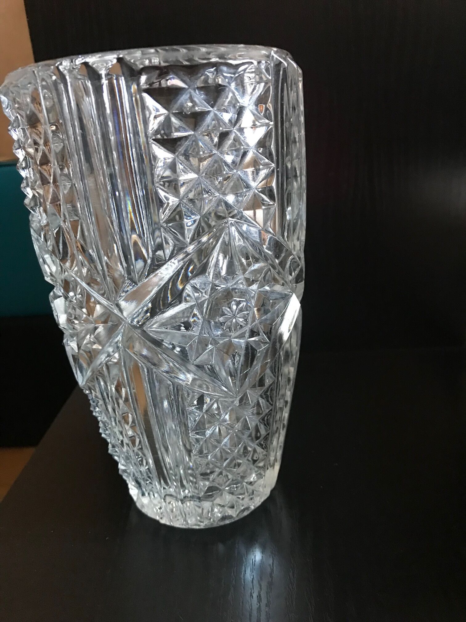 Old pressed glass vase
