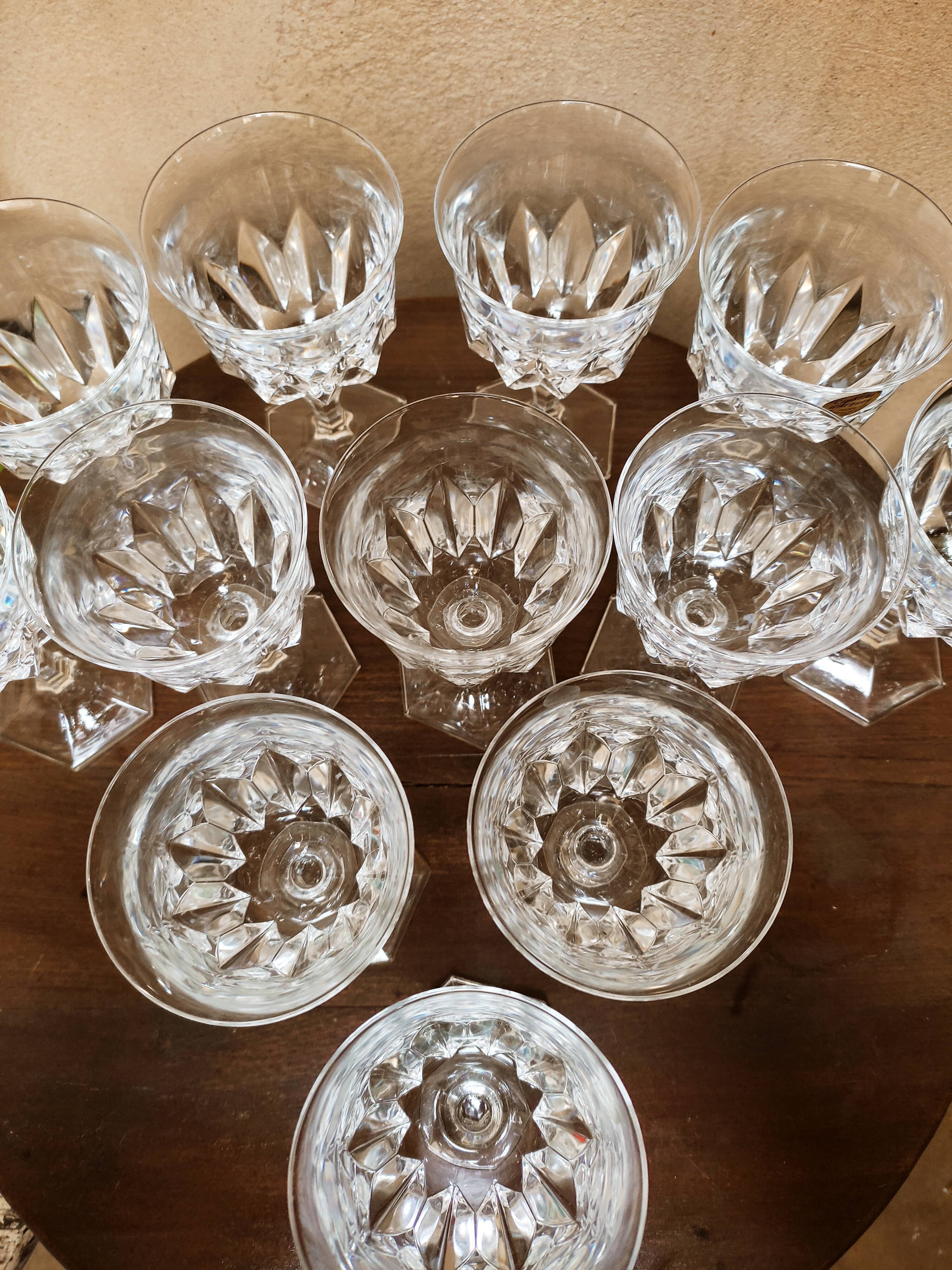 12 crystal water glasses Chaumont model