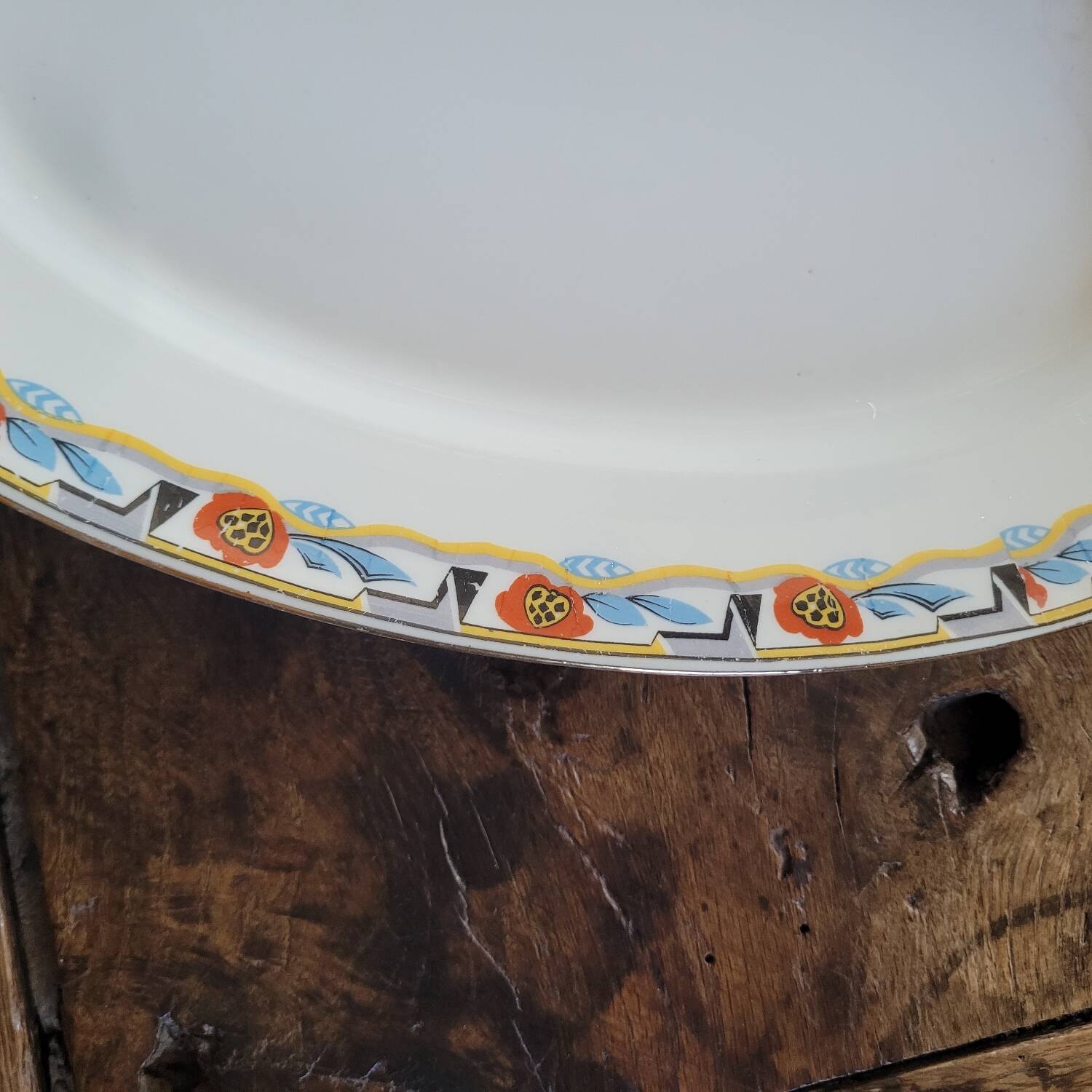 Large oval Art Deco platter MLV France 1930s