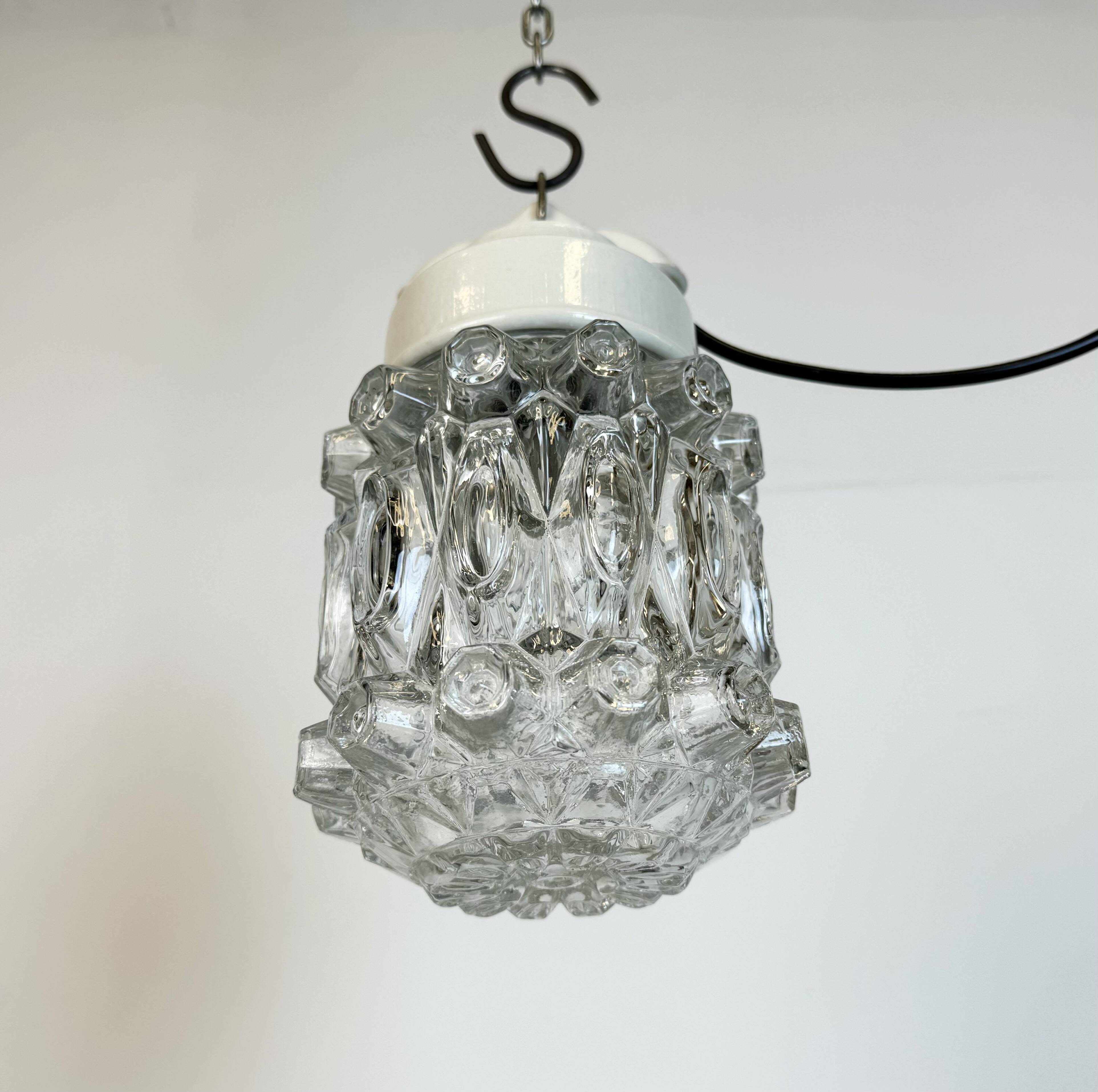 Vintage White Porcelain Pendant Light, 1970s