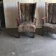 Pair of Art Deco brown meridians in upholstery fabric — 1930s (Budapest)