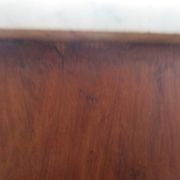 Louis Philippe style chest of drawers with 4 drawers in solid walnut and marble, 1900-1950.