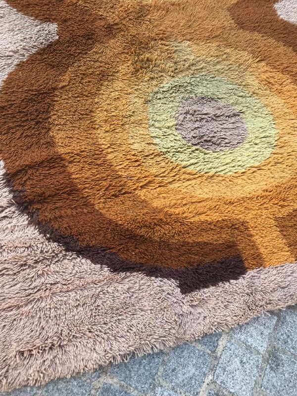 Tapis vintage années 60-70 mécanique 150x215 cm