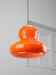 Mid-Century Italian Orange Glass and Brass Pendant Lamp