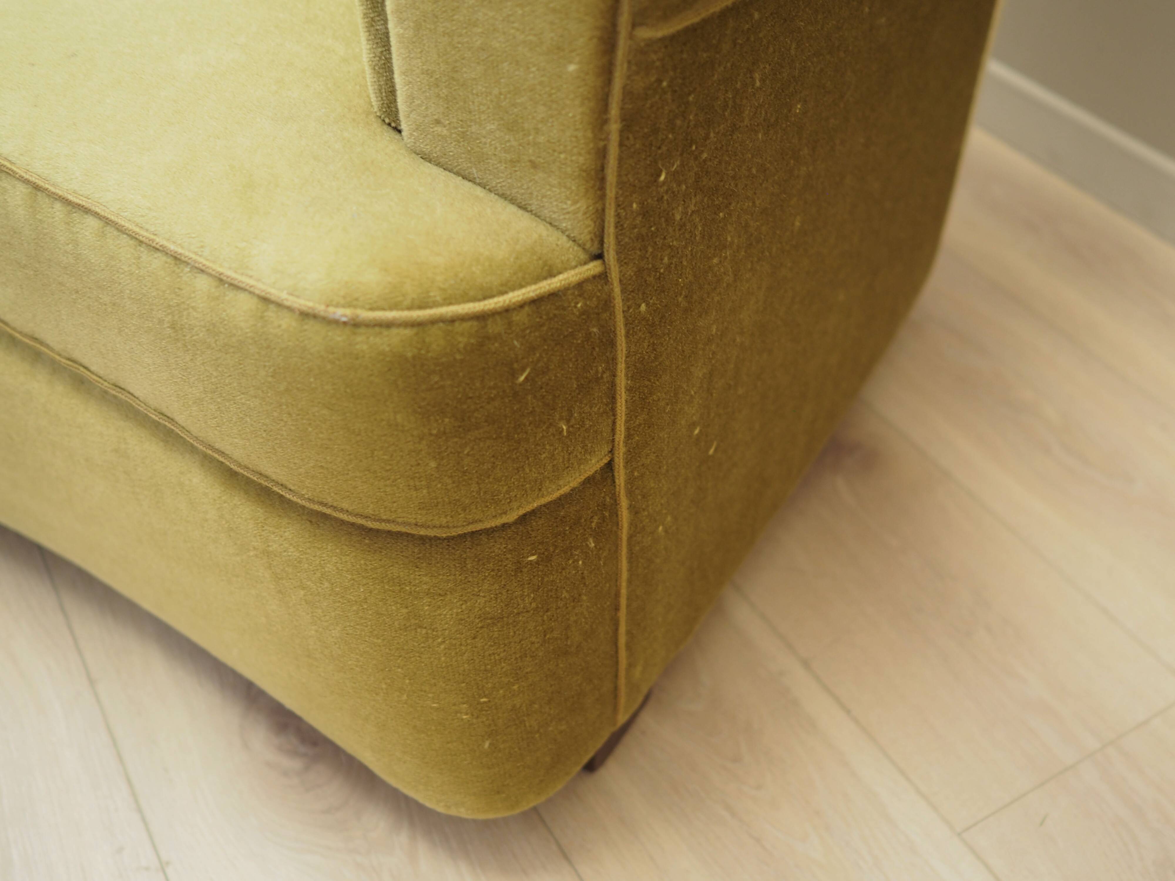 Green velour sofa, Danish design, 1960s, production: Denmark