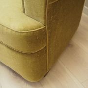 Green velour sofa, Danish design, 1960s, production: Denmark