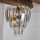 Black Veca chandelier 3 levels, Murano glass, Italy, 1970