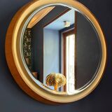 Backlit mirror designed by Gio Ponti in wood and lacquer. Italy, 1970s.