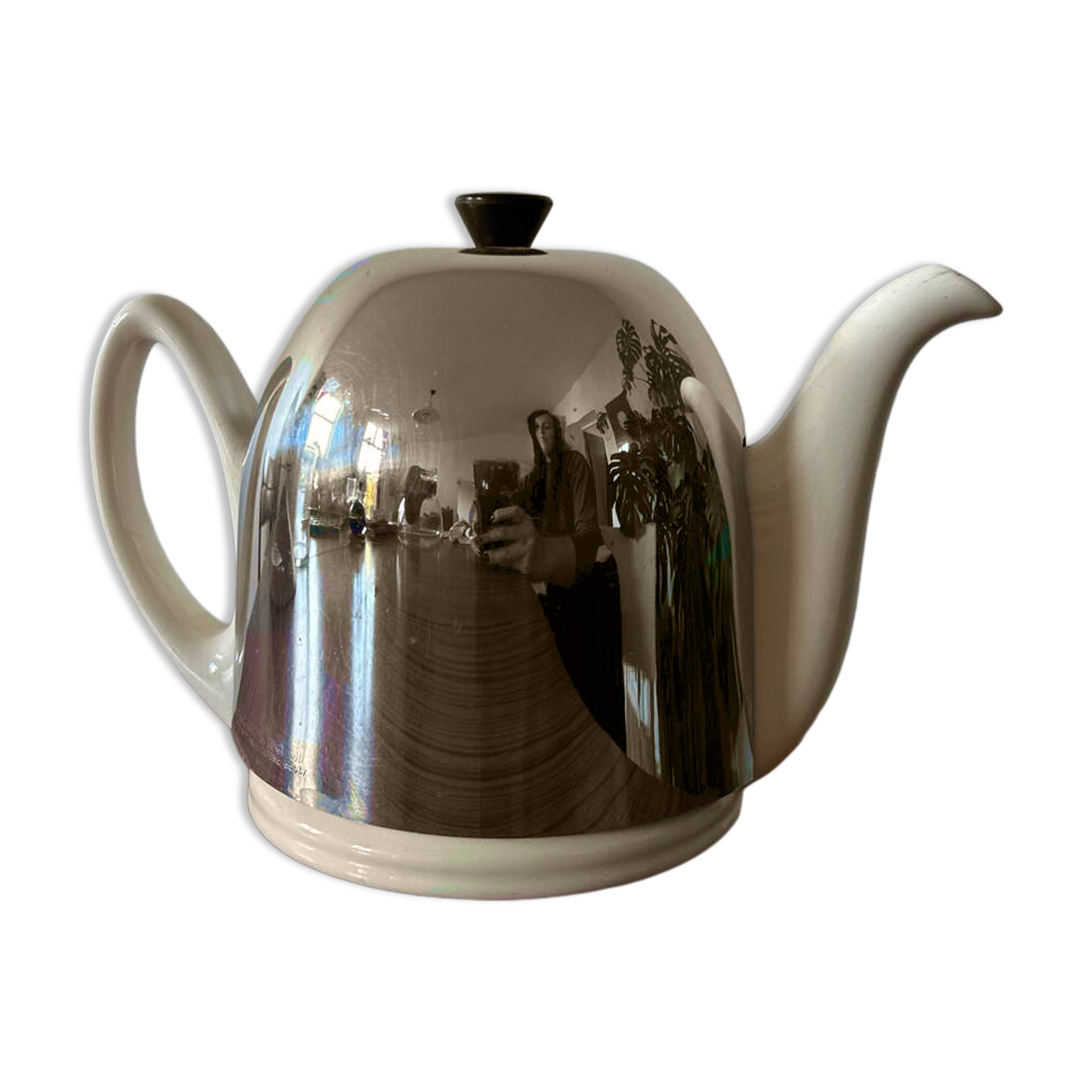 Salam Thé 57 teapot in stainless steel and earthenware