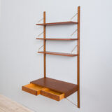 Poul Cadovius teak wall unit with a desk and 3 shelves, Denmark, 1960s