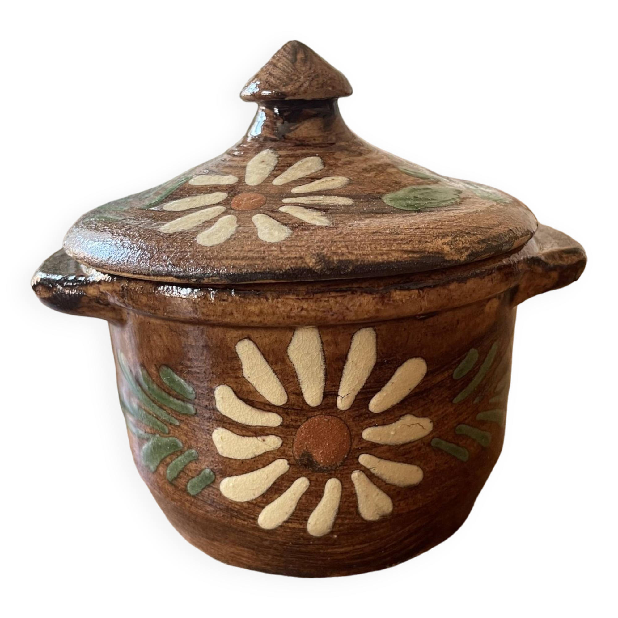 Small Alsatian pot in glazed ceramic