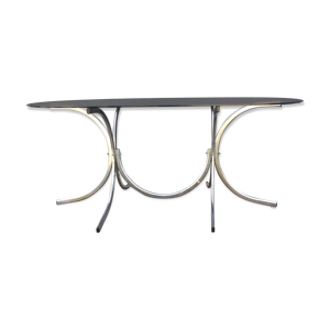 table plateau verre fumé