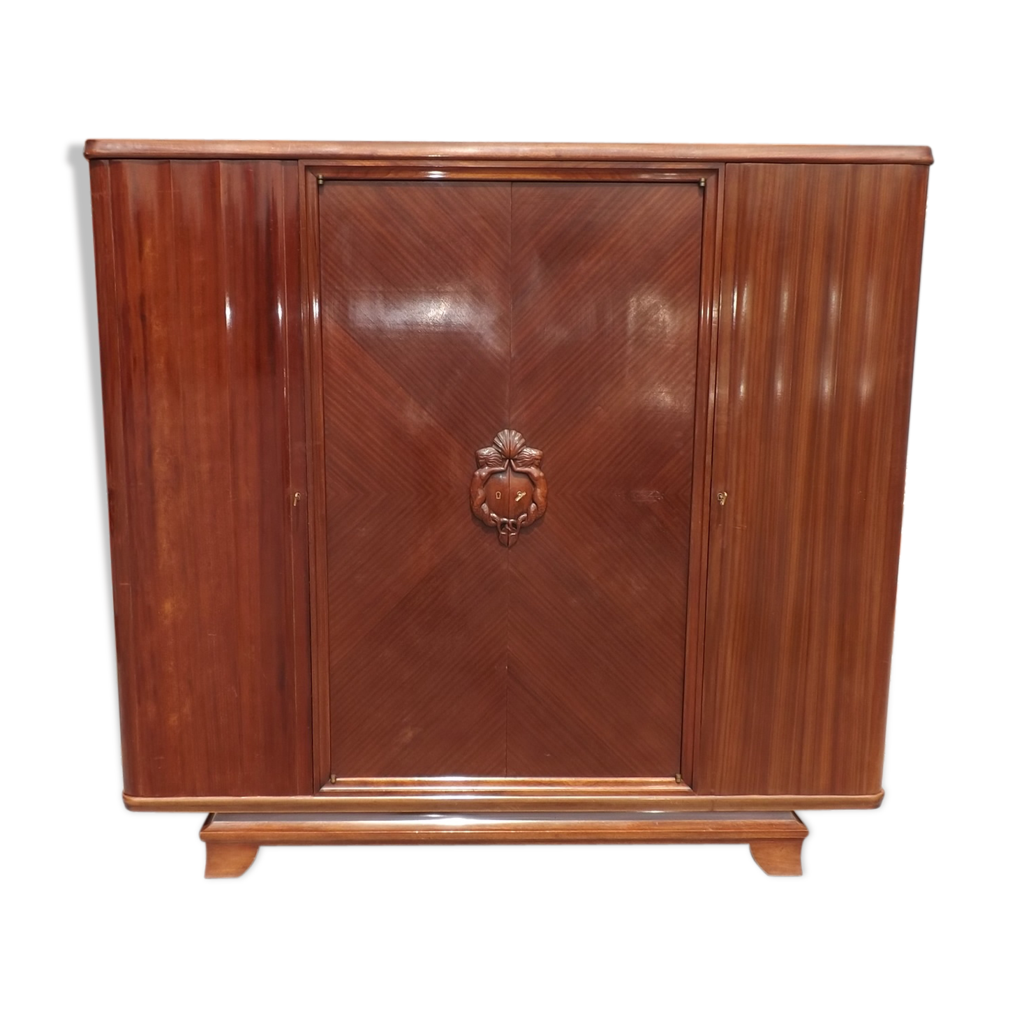Mahogany wardrobe by Gaston Poisson art deco 1930