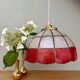 Suspension vintage en nacre rouge et blanche