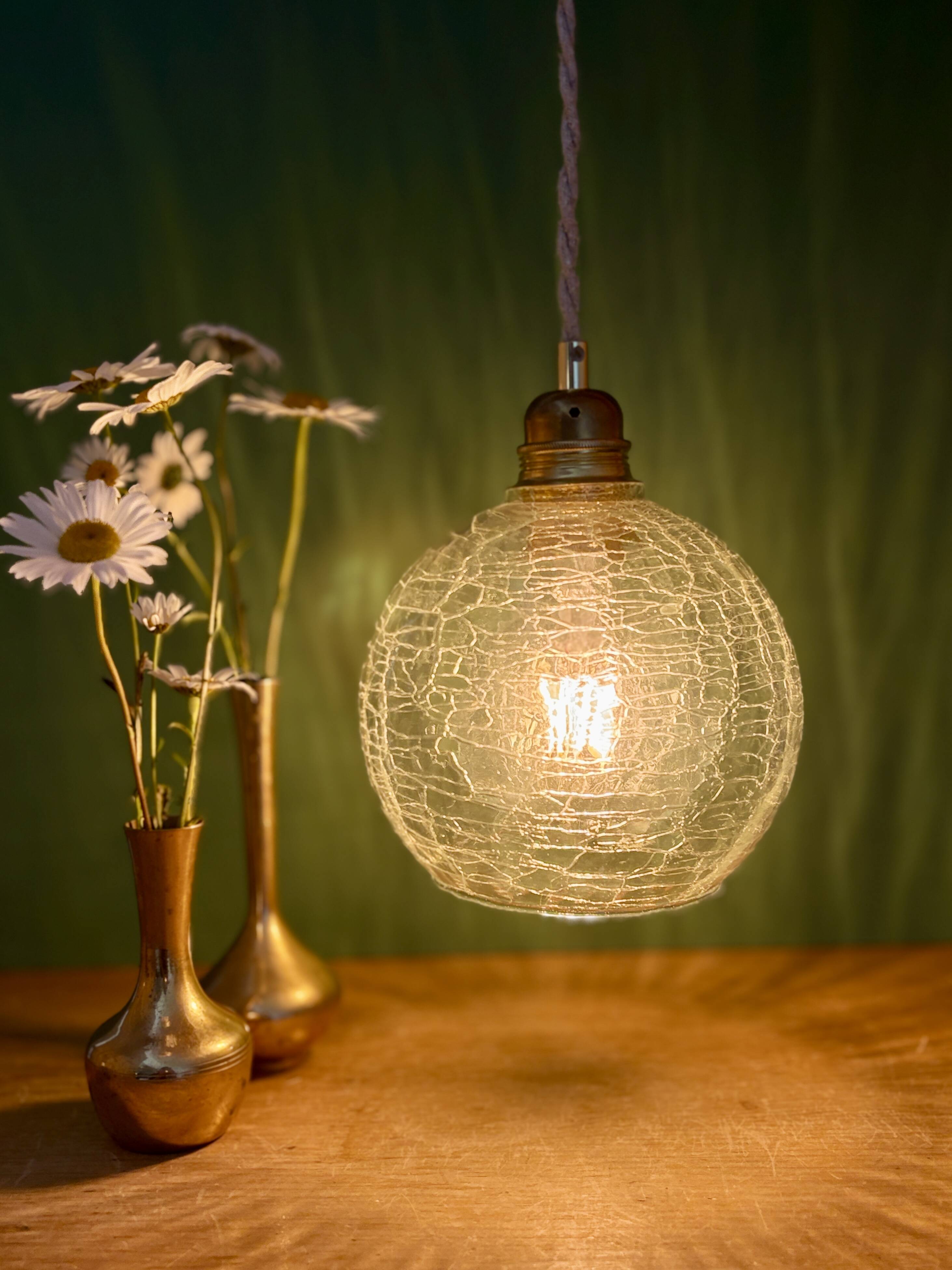 Vintage glass suspension globe