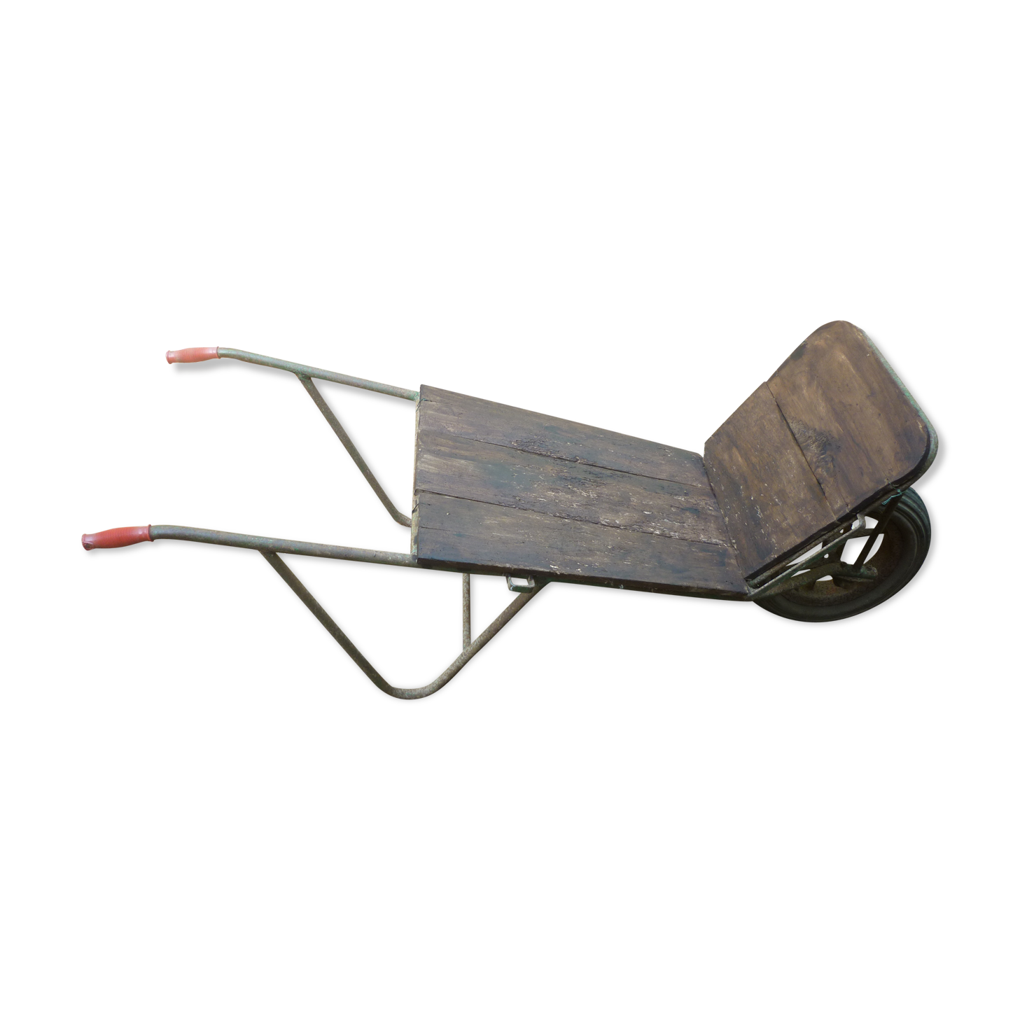 Former wooden and metal wheelbarrow