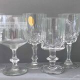 6 assorted crystal wine glasses