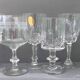 6 assorted crystal wine glasses