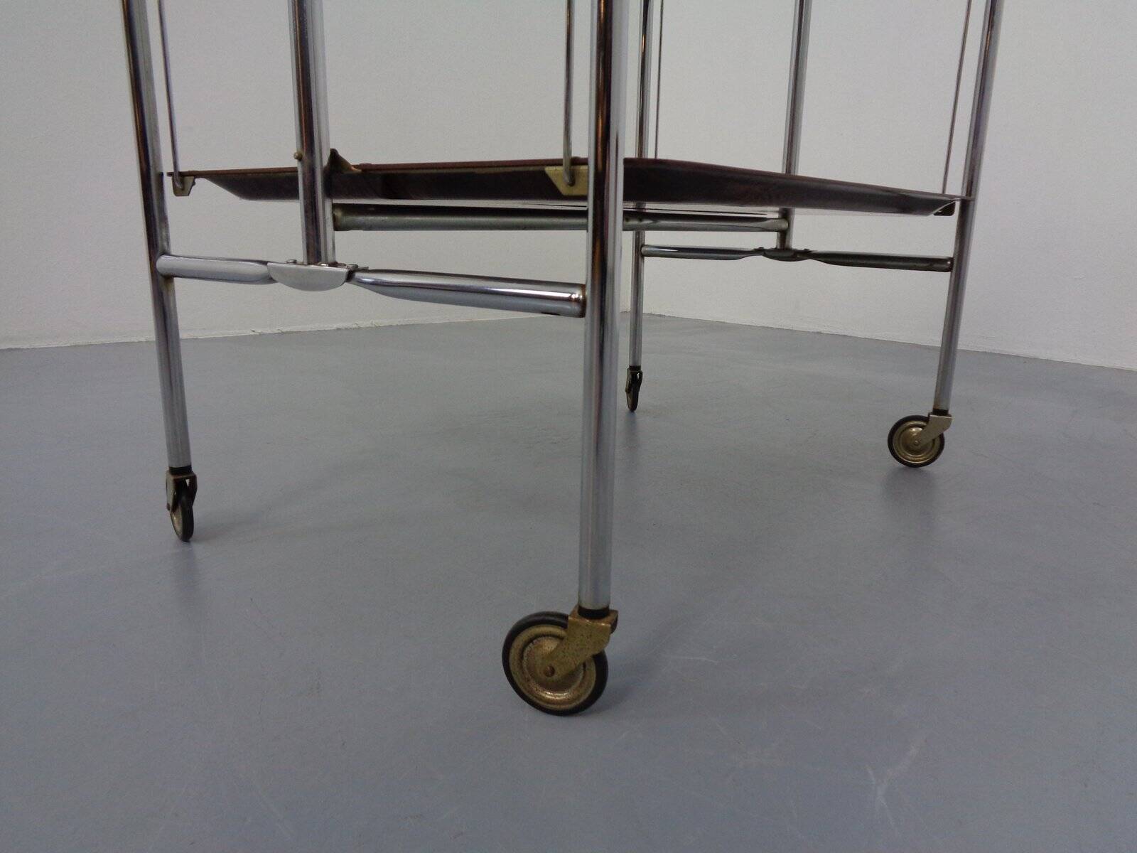 Vintage Optic Rosewood Pressalit Tea Cart, 1970s