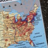 Ancienne carte MDI États-Unis USA vintage